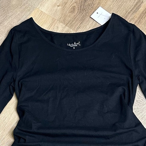 Isabel Maternity Black 3 Quarter Sleeve Midi Dress size S - Picture 3 of 5